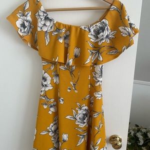 Yellow floral dress. Worn once. Basically new.